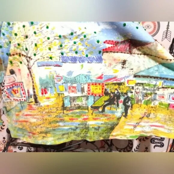 Vintage Take Two Beaded All Over Print Design Long Sleeve Top Size 1X - Picture 2 of 4